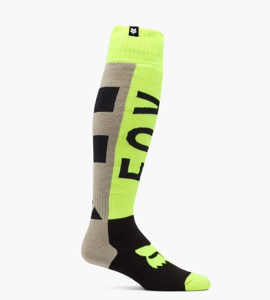 Fox Racing Flexair Knee Brace Socks (Fluorescent Yellow/Grey